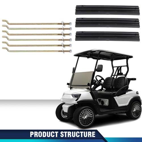 PIT66 Golf Cart Battery Hold Down Retainer Plate Rod Kit Compatible with Club Car DS and Carryall Electric Golf Cart 1981-2013