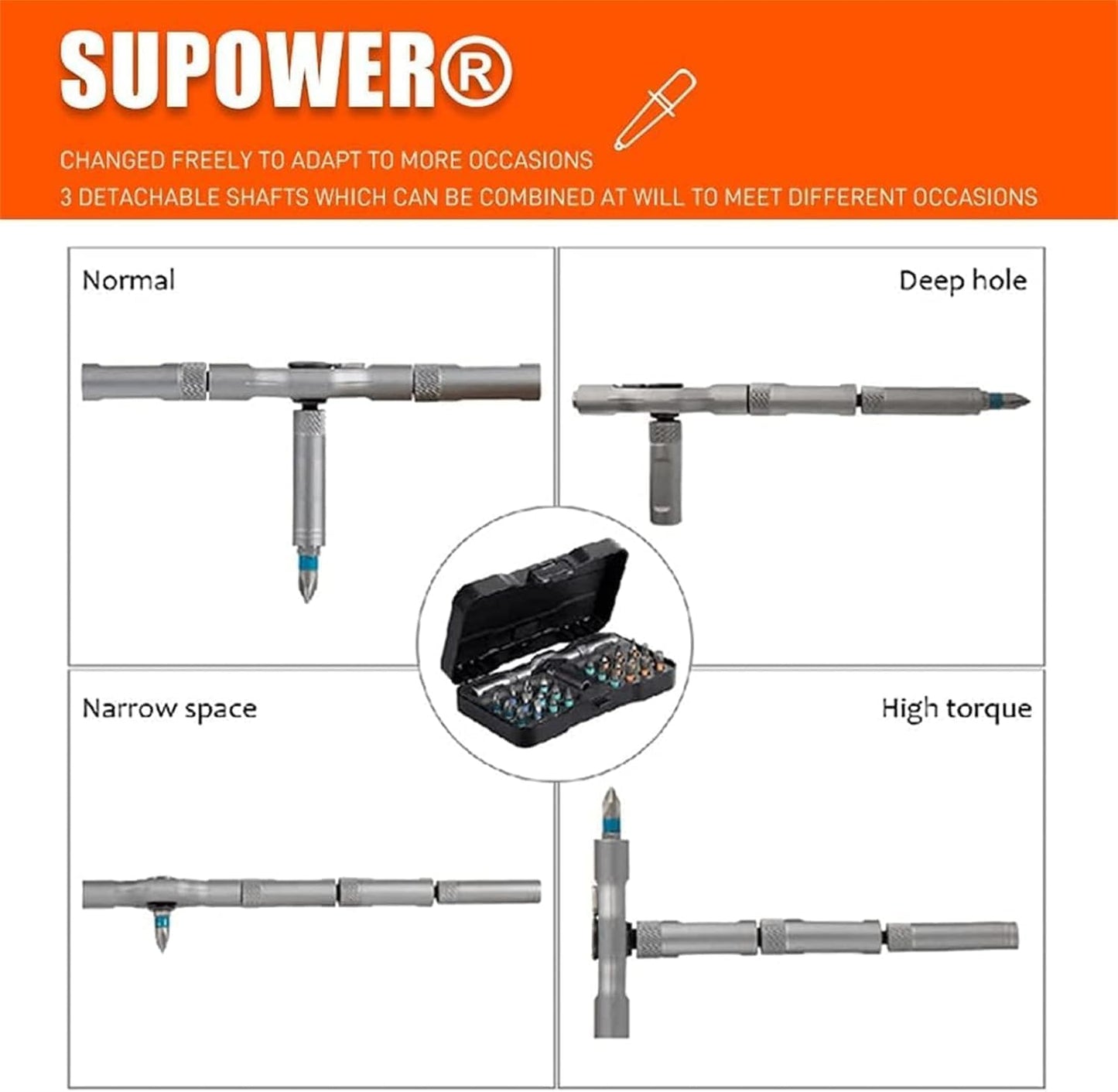 24 in 1 magnetic ratchet screwdriver set, t handle ratchet screwdriver,Multi Bit Magnetic Drive Sets with Detachable Ratchet Handle, Precision Screwdriver Sets for Furniture, Computer, Bicycle Repair
