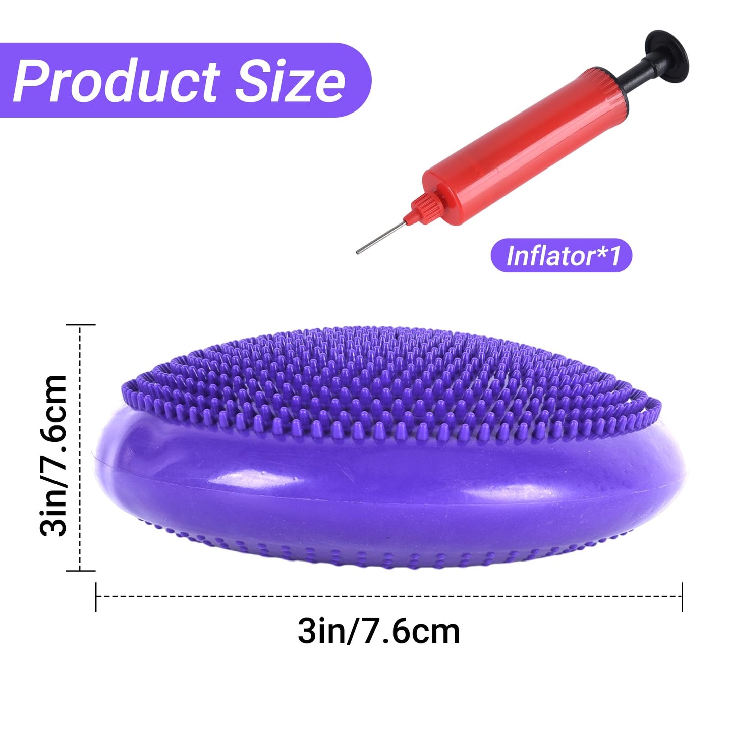 Dog Balance Disc 14", Dog Balance Equipment with Cushion and Pump, Pet Training Platform for Pet Rehabilitation Training, Strength Train Stability, Suitable for Small Medium-Sized Pets (Purple, 14 in)