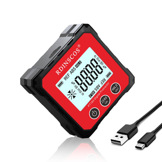 Rechargeable Digital Angle Finder Magnetic Table Saw Angle Finder Tool Inclinometer -4 of 90 Degree Finder Angle Cube Digital Protractor Bevel Gauge for Woodworking Micro Jig (PT183)