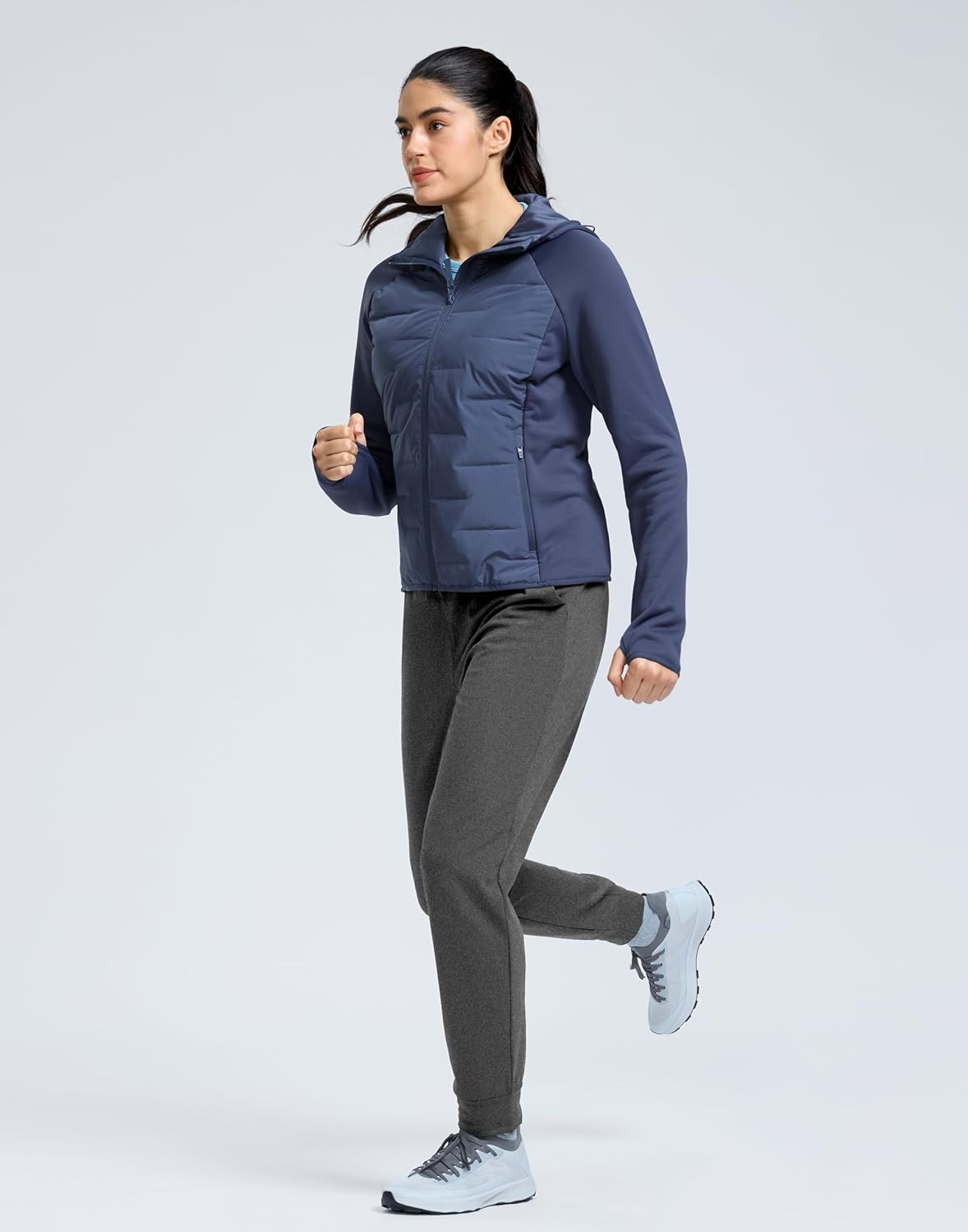 SANTINY Women's Thermal Fleece-Lined Joggers - Waterproof Sweatpants with Pockets for Winter Hiking