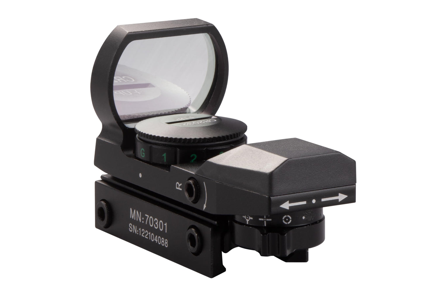 CenterPoint Optics 70301 Red/Green 32mm Open Reflex Sight With 4 Reticles 32mm For Picatinny Mount, one size