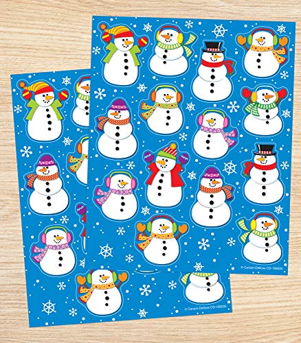 Snowman Stickers - 6 Sheets of Colorful Winter Stickers (84 pc)