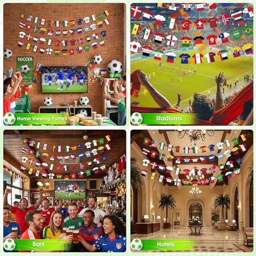 Soccer Jersey Flag Bunting Banner - 50 Country String Flags
