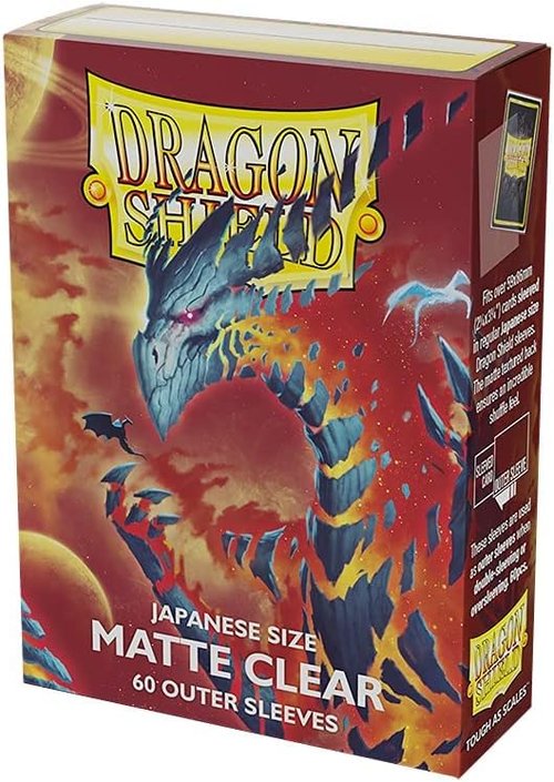Dragon Shield Matte Clear Outer Sleeves - Premium 60 CT Japanese Size TCG Sleeves for Yu-Gi-Oh, Naruto & More