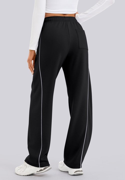 IVIR Black Sweatpants Women High Waist Baggy Trendy Y2K Straight Leg Track Pants Womens Teen Girls Sweat Pants with Pockets Middle