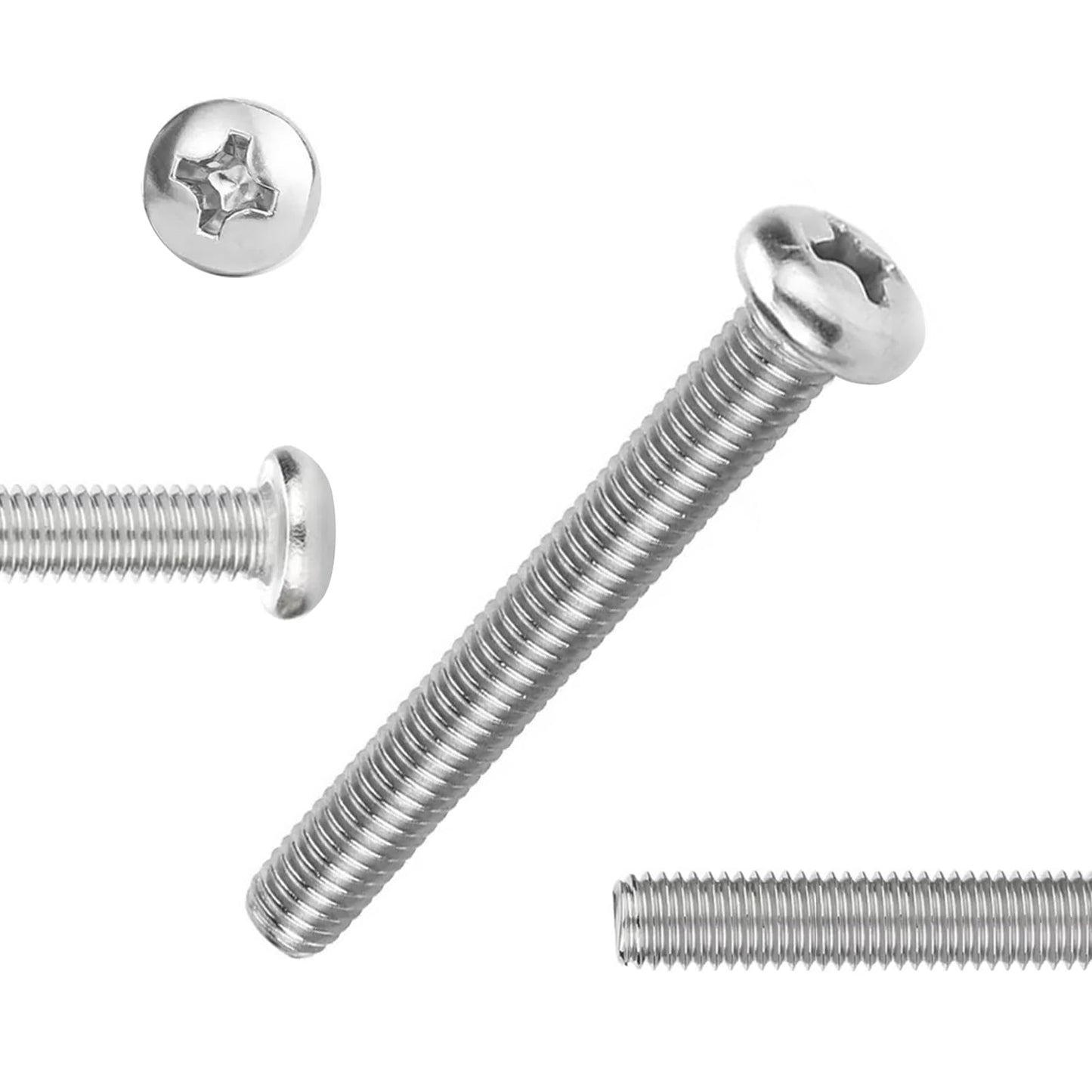 QISHENG 100 PCS #6-32X1-1/2(1.5 inch) Stainless Steel Phillips Pan Head Machine Screws,DIY,Repair,Install Furniture and Electrical Appliances Screwss,Stainless Steel 18-8 A2(304) Screw