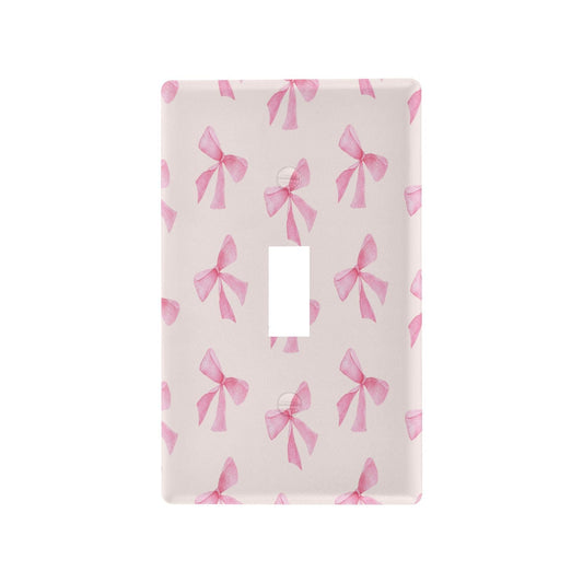 Blueangle Toggle Light Switch Wall Plate Cover - Pink Bow Light Switch Cover Decorative Outlet Cover Wall Plate, Size 1-Gang 4.53 x 2.76 Inch