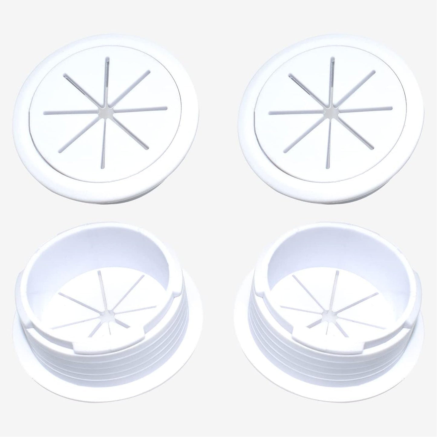 TuTuYa Desk Grommet, 6PCS Flexible 2 Inch (50mm) Desk Cable Grommet Desk Cable Hole Covers with Hole Saw, Ideal Solution for Office and Home Table Cable (White, 2Inch_50mm) (White)