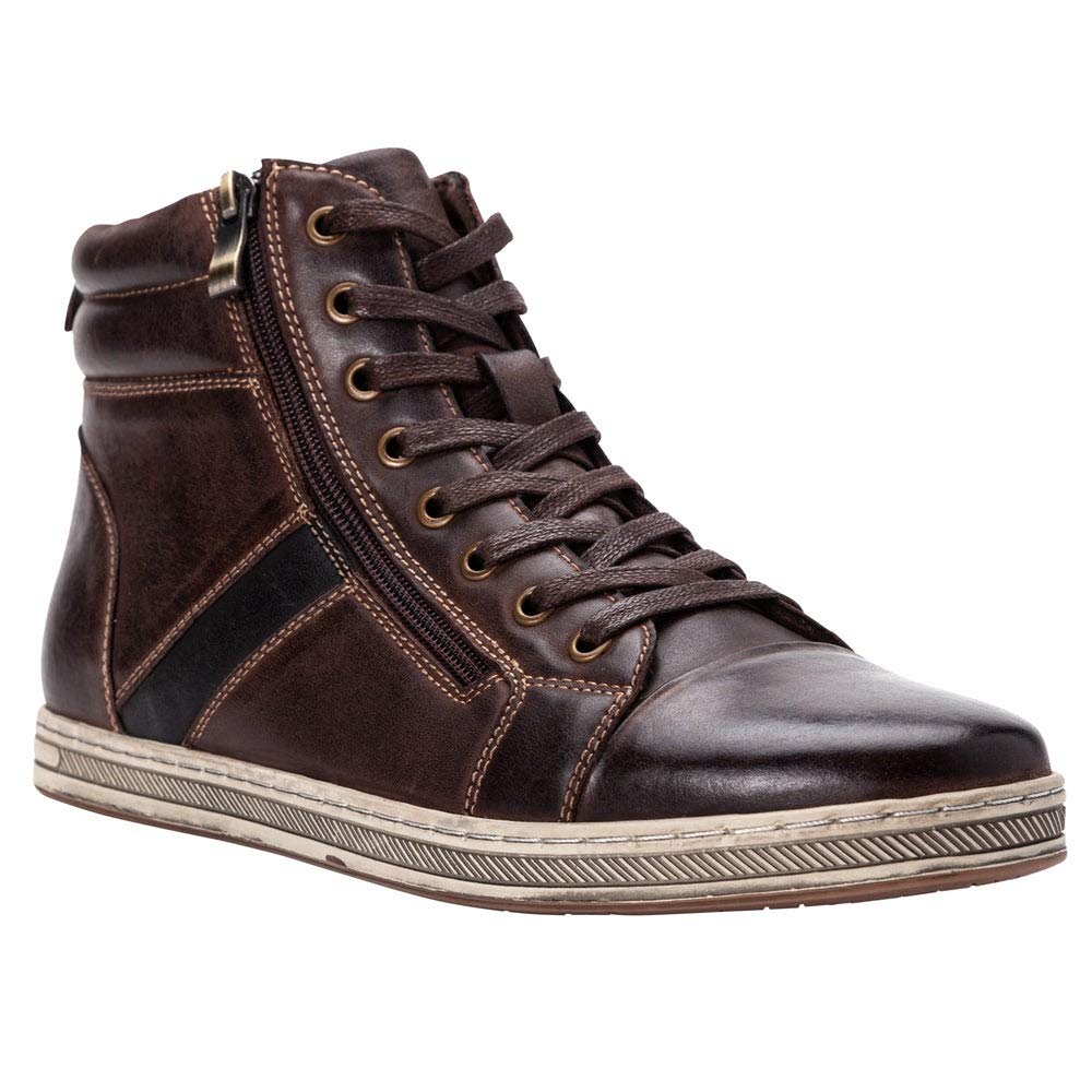 Propét Men's Lucas Hi Skate Shoe, Tan 8 Medium US