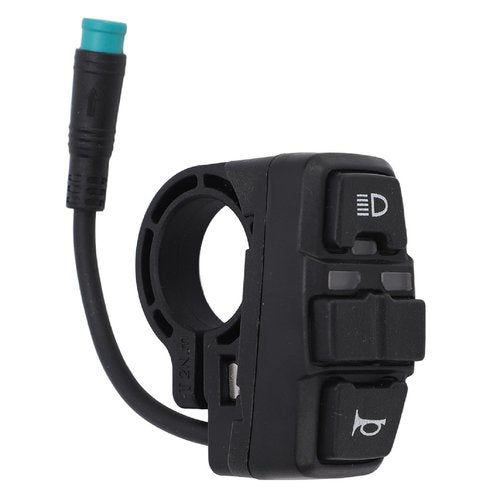 3 in 1 Ebike Switch Universal Handlebar Switch for Headlight, Horn &Turn Signal Compatible with KUGOO M5 Electric Scooter, ABS Lightweight Control (Black)