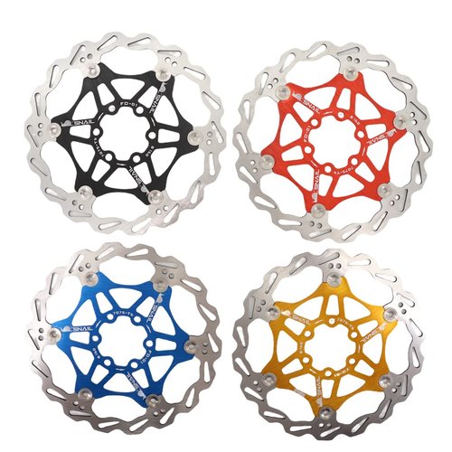 DJC Bike Brake Disc Rotor MTB Floating Brake Disc 160mm 180mm 203mm with 6 bolts Road Bike MTB BMX Steel Aluminum Brake Disc (1# black, 180mm)