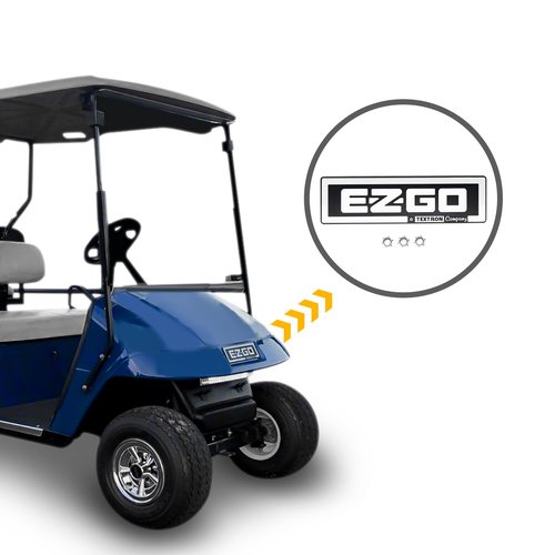 DRIVE UP Name Plate for EZGO TXT Emblem Silver for 1994-2010 Gas or Electric Golf Cart-9.44" X 2.72"