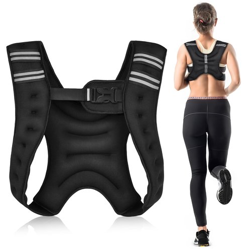 Kvittra Weighted Vest, 6.5lb/3KG Weight Vest with Reflective Stripe, Body Weight Vests Adjustable for Men, Women Workout, Strength Training, Running, Walking, Jogging, Cardio, Weighted Workout