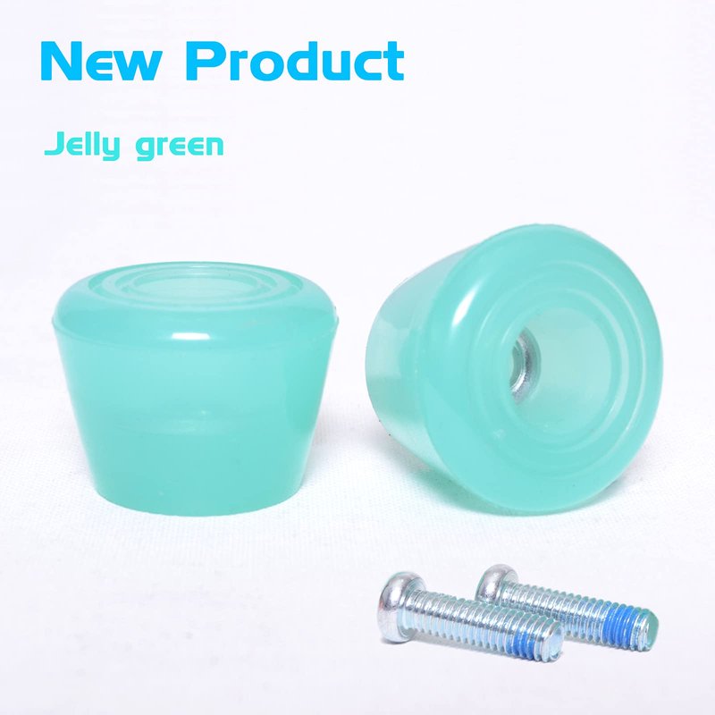 VNAKER PU Rubber Roller Skate Toe Stoppers 1 Pair with Screws Jelly Blue