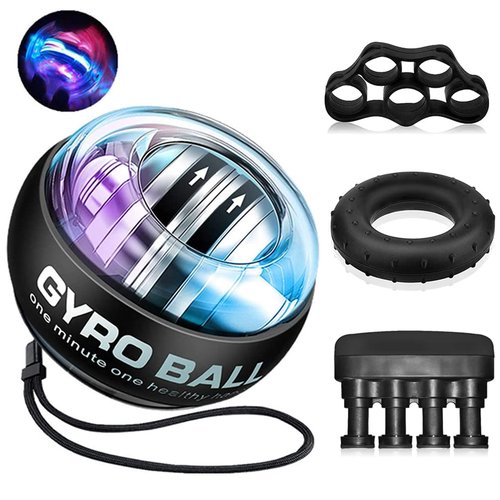 Hand Grip Strength Trainer Kits 4 Pack, Hand gripper strengthener, Forearm strengthener, Wrist Strengthener, Finger Exerciser,Hand Gripper, Gyroball Gyro Ball,Strength Trainer for Athletes, Pianists