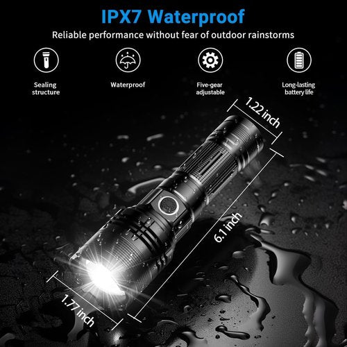 E-SHIDAI Rechargeable Flashlight, Tactical Flashlights 10000 High Lumens, USB C Bright Flashlights, Handheld LED Flashlight Rechargeable 5 Modes for Home,Camping, Police, etc