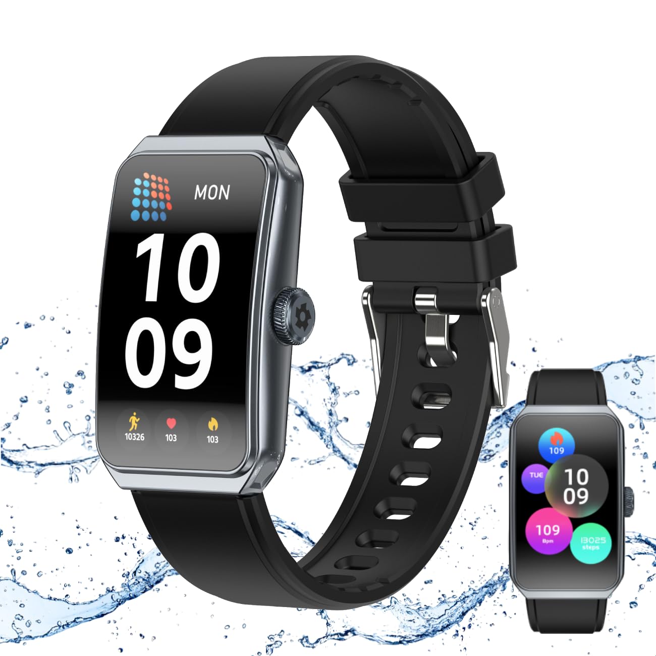PUTEKER Fitness Tracker, Fitness Watches for Women and Men, 1.47'' Screen Smartwatch, Fitness Tracker Watch Blood Oxygen, 24/7 Heart Rate & Sleep Monitor, IP68 Smartwatch, Step Calorie Counter Watch