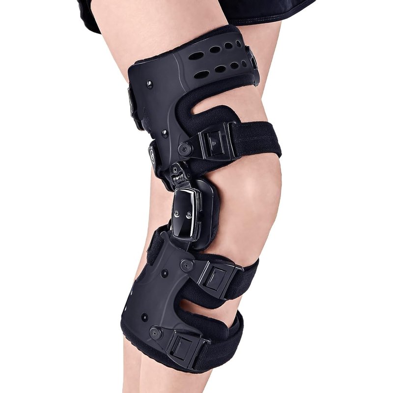 RISURRY OA Unloader Knee Brace- Unloader Knee Brace for Osteoarthritis, Arthritis Pain, Cartilage Repair, Bone on Bone Knee Joint Pain, Lateral Degeneration Knee Support (Black Right)