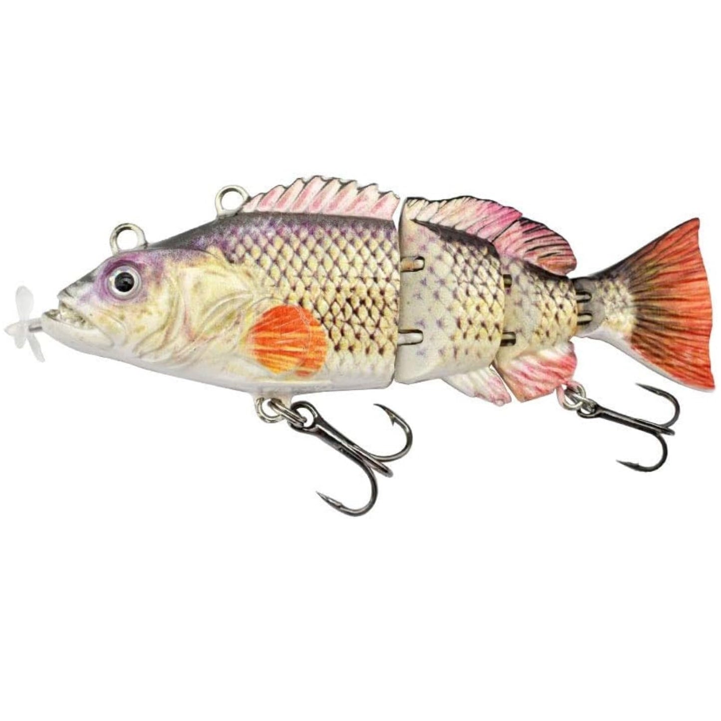 Robotic Swimming Lure 3.9” Electronic Lures USB Rechargeable LED Light 4 Segment Multi Jointed Swimbait Fishing Tackle for Bass Trout Pike (Common Shad)