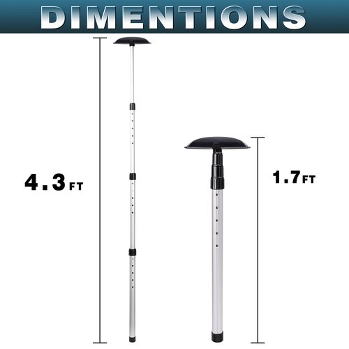CHAMPKEY Professional Golf Travel Bag Support Rod - Sturdy Aluminum Alloy Golf Support System - Rubber Top Cover Golf Support Stick(Black)