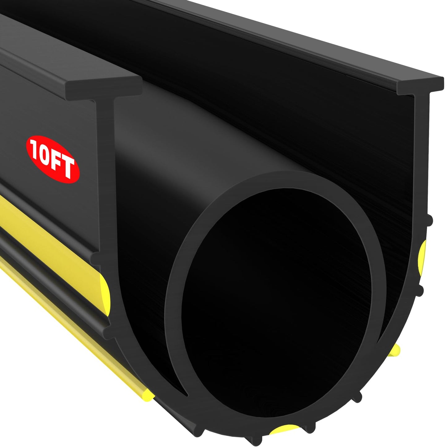 Jin&Bao Garage Door Bottom Weather Stripping Rubber Seal with T-Ends 5/16" - Protect Your Garage from Weather, Insects, and Dust with Premium Garage Door Draft Stopper（10FT, Yellow）