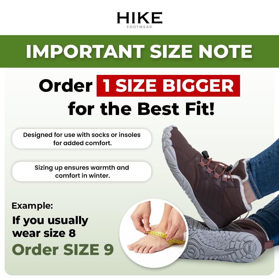 Hike Footwear Caspar Pro HF - Non-slip and Healthy Comfortable Winter Barefoot Pro Shoes Provide Warmth and Support, Natural Walking Hike Boots For Women Men