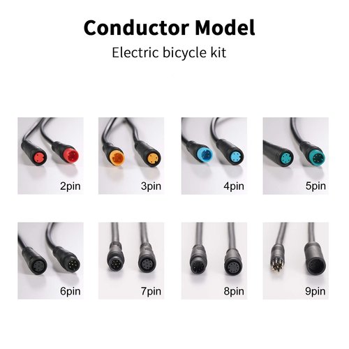 baluoqi Extension Cable 2Pin/3Pin/4Pin/5Pin/6Pin/8Pin/9Pin Waterproof Plug Works for Electric Bicycle Light/Throttle/Ebrake/Display Extend Cable (6pin 50cm)
