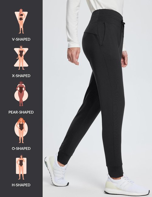 baleaf Women's Winter Pants Snow Waterproof Fleece Lined Leggings Joggers Sweatpants Thermal Warm High Waisted Cold Hiking Clothing Black L