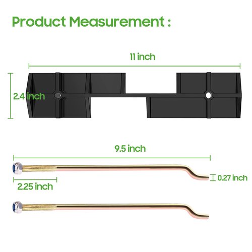 10L0L Golf Cart Battery Hold Down Retainer Plate and Rods Kit with Nuts for EZGO TXT 1994-up Gas and 36 Volt Electric Golf Cart, OEM# 70045-G01, 01101-G01