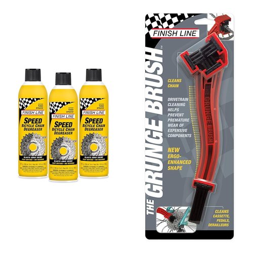 Finish Line Speed Bike Degreaser 54-Ounce and Grunge Brush Chain Cleaning Tool Bundle