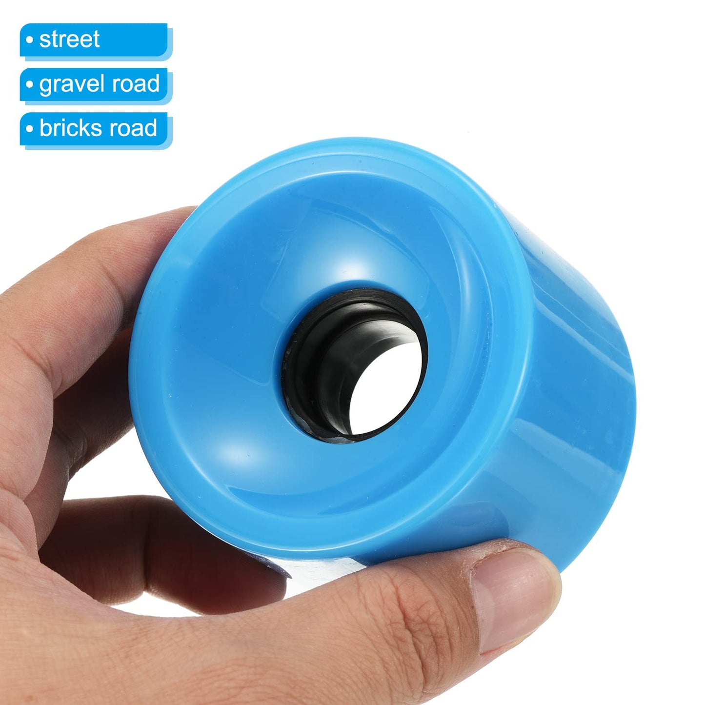 PATIKIL 70mm 78A Longboard Wheel Soft, 4 Pack Cruiser Wheels Street Wheels for Skateboards Skateboard Wheel Replacement PU, Blue