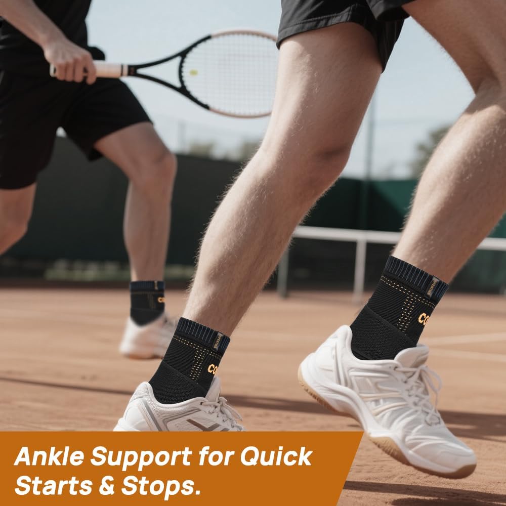 JIUFENTIAN Ultra-Breathable Copper Ankle Braces for Men and Women- Adjustable Compression Ankle Brace for Sprain Recovery, Plantar Fasciitis & Daily Pain Relief | Durable, Fits Any Shoe (Large)