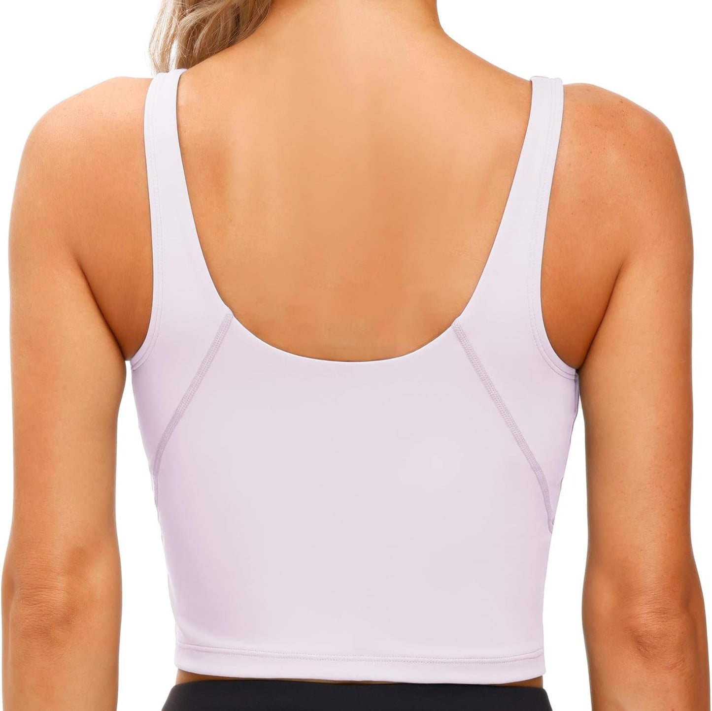 The Gym People Women's Longline Sports Bra - Wirefree Padded Design for Medium Support