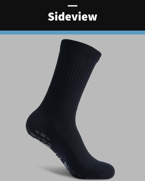CWVLC Grip Socks Soccer - Cushioned Non-Slip Grippy for Men & Women Athletic - Barre Hospital Sticky Slipper Socks, Large, Black, 4 Pairs