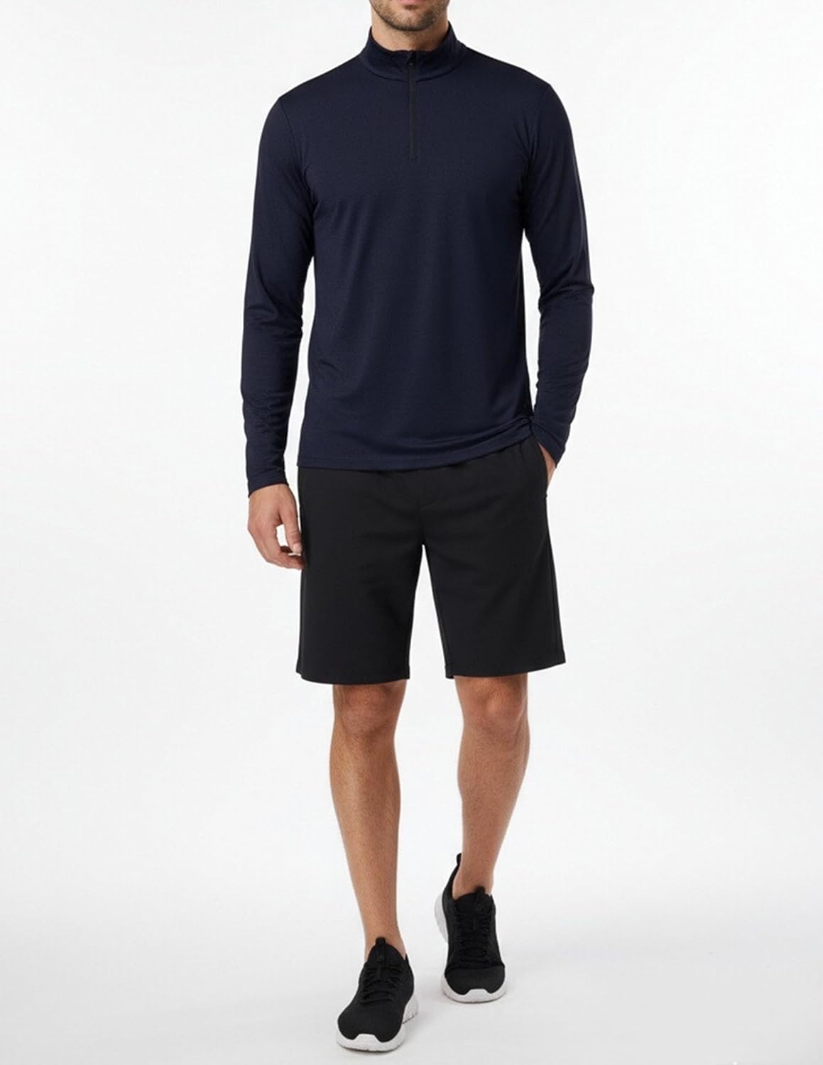 OYGSieg Men's Quarter Zip Pullover - Lightweight Quick-Dry Athletic Top | 4 Pack, Casual Comfort