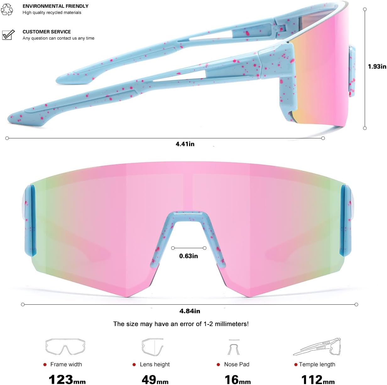 SEKKAF Youth Baseball Sunglasses - Lightweight Sports Eyewear for Kids Ages 6-12 | Ideal for Softball & Cycling