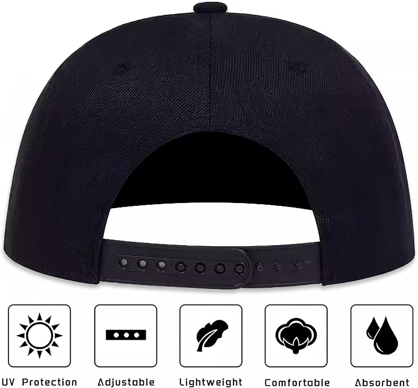 Skiennix Skull Hat - Embroidered Black Baseball Cap for Men & Women | Flat Bill Snapback Design