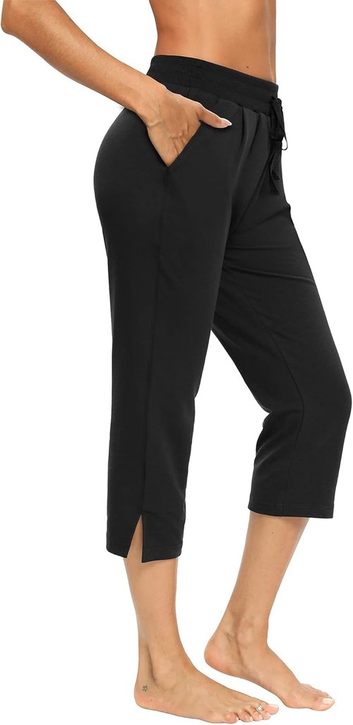 LEXISLOVE Women's Capris - Casual Summer Wide Leg Crop Pants with Comfy Drawstring & Pockets