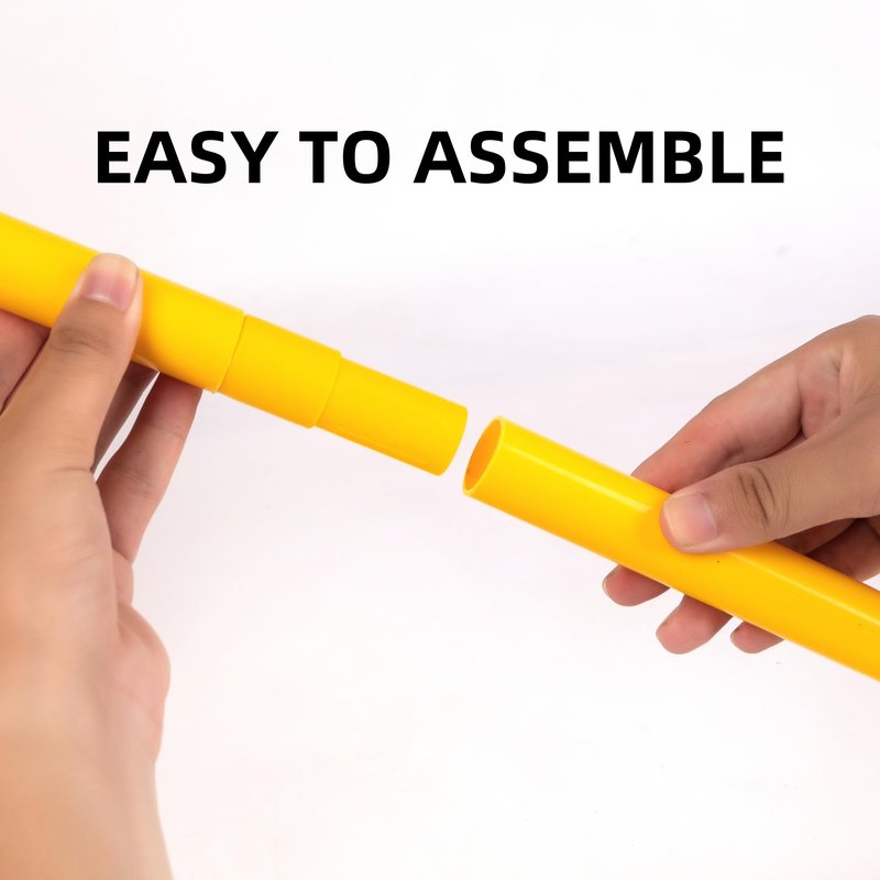6Pcs 5FT Agility Poles for Soccer,Basketball,Football,Dog,Horse Training-Adjustable Speed and Agility Training Equipment Sports Training Sticks with Ground Spring Nails and Storage Bag(Yellow)