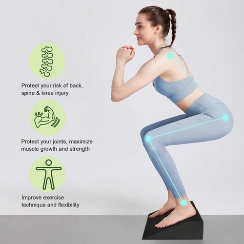 pack of 2 Slant board for Heel Elevated Squat Weightlifting Calf Stretcher Slant Board for Mobility Balance and Strength Performance