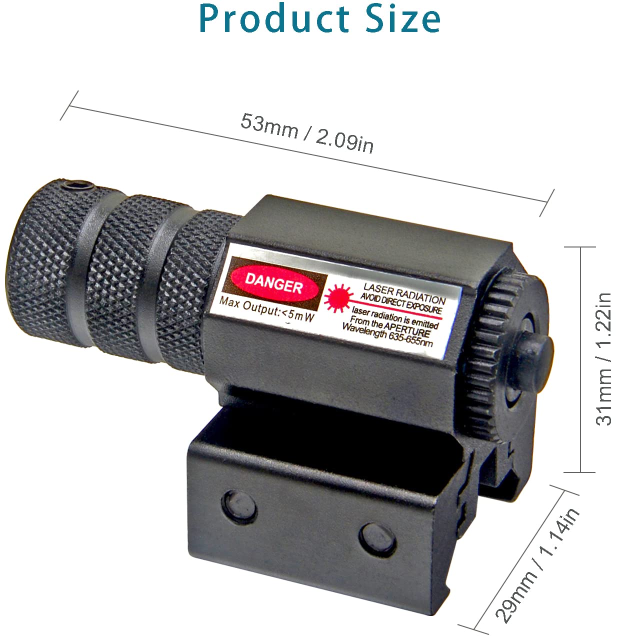 Compact Tactical Red Beam Laser Sight,Laser Dot Sight Scope for Rifles Pistols Handguns fits Standard 20mm/11mm Picatinny Rail Mount (Red Dot)