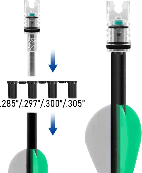 Crossbow Lighted Nocks by [Brand Name] - Easy Pull Up/Down with Universal Fit for .285”/.297”/.300”/.305” Bolts