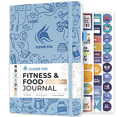 Fitness & Food Journal - Workout Planner, A5 Light Blue