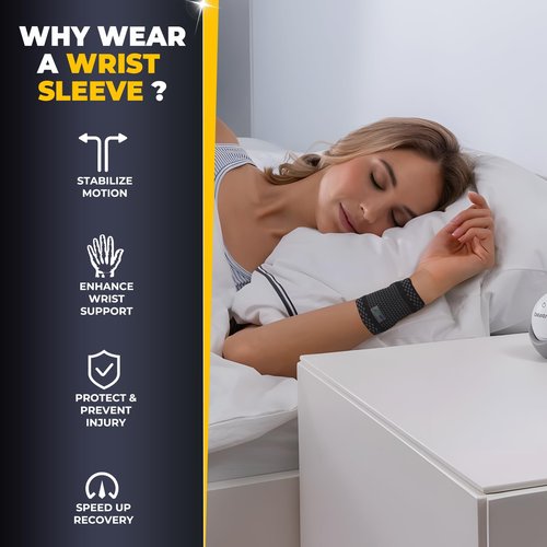 NeoTech Care Wrist Band - Light, Elastic, Men, Women, Right or Left (Black Color, Size S, 1 Pair)