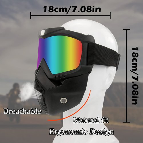 EKIND Tactical Mask with Removable Face Mask Compatible for Nerf Elite Toy Gun Game Rival Ball (Black)