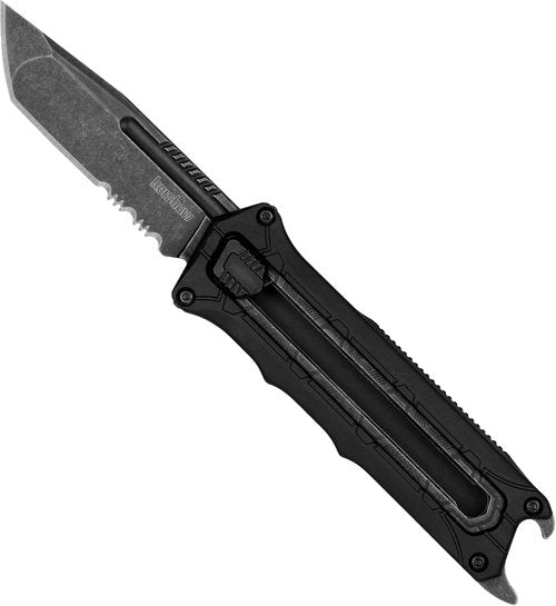 Kershaw Interstellar Pocket Knife - Black OTF Tanto Blade with Serrations & GFN Handle