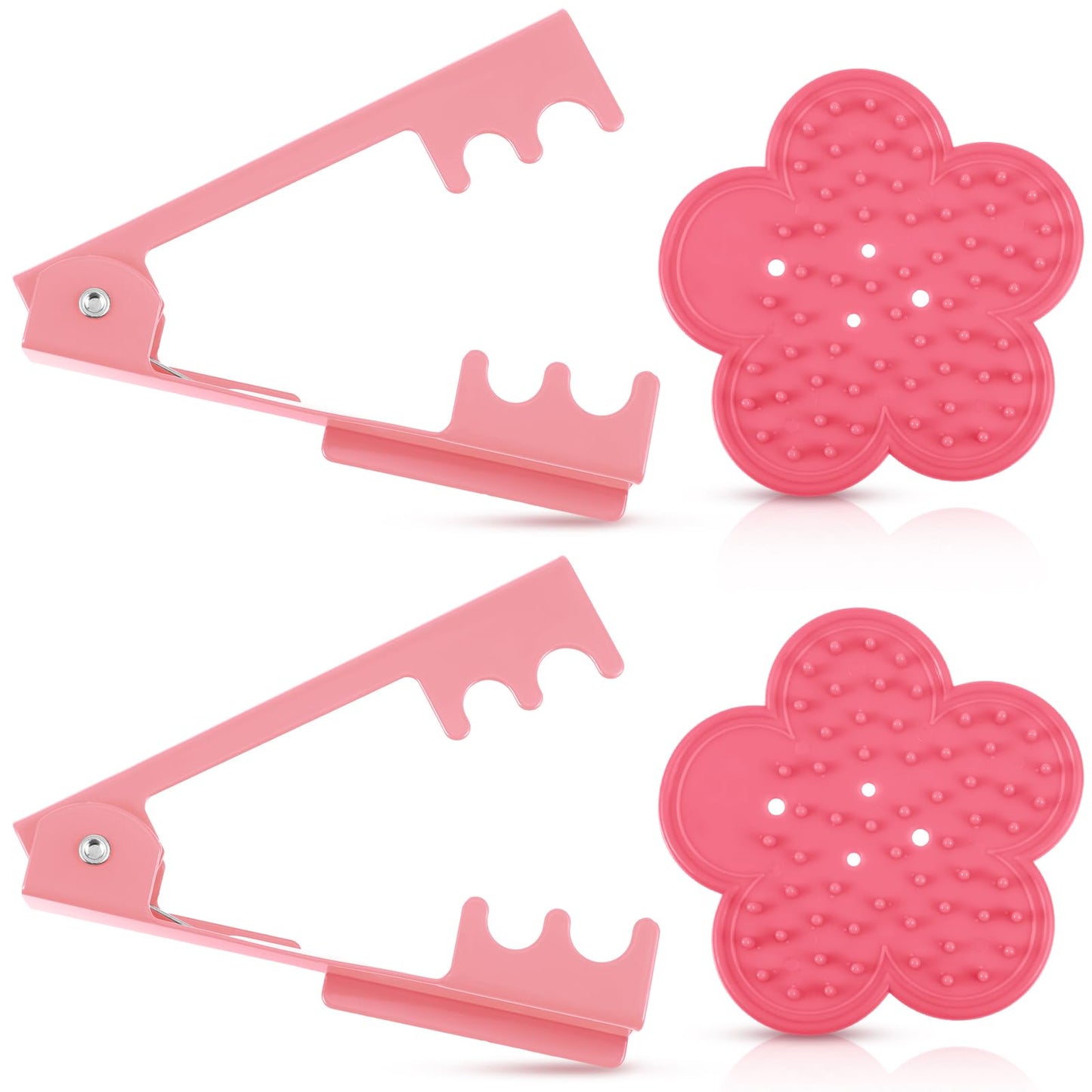 WILLBOND 2 Sets Thorn Remover for Rose, Durable Rose Stem Leaf Thorn Stripper Tool Kit Floral Stem Remover Crafting Tools Florist Garden Floral Arrangements(Pink)