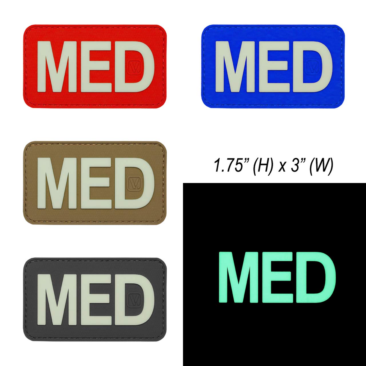 MED Medical 'Super-Lumen' Glow-in-The-Dark Patch (Red)