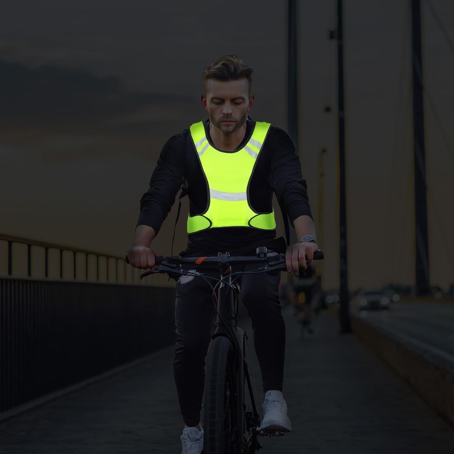 Skiennix Running Reflective Vest - High Visibility Grey Reflector Tape for Night Safety | Ideal for Running, Biking, Walking